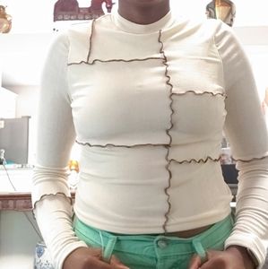 Shein Long Sleeve Patchwork Top